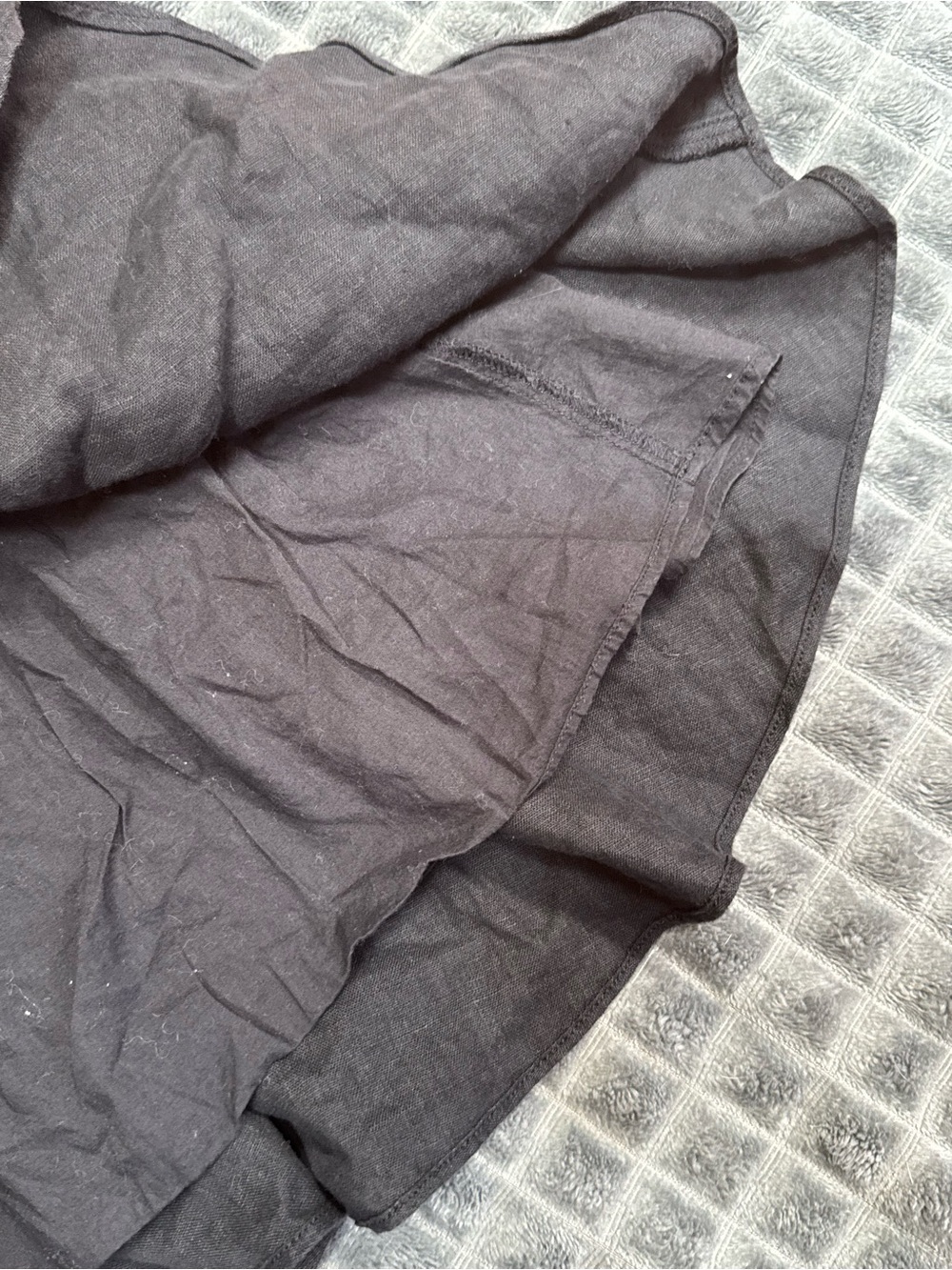 ❤️ J Crew XS 100% Linen Black Smocked Waist Flared Skirt Fully Classic Lined (B7 - Picture 3 of 5